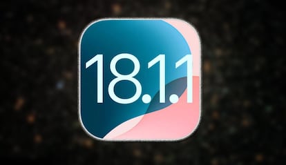 Logo de iOS 18.1.1 de Apple con fondo negro