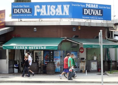 Vista del bar Faisán, en Behobia, donde se produjo el presunto chivatazo.