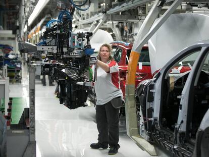 La cadena de muntatge del Seat León, a la fàbrica de Martorell.