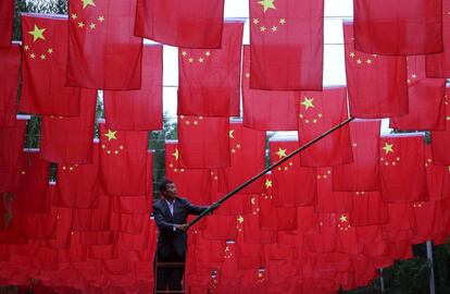 Las calles de Pekín, la capital de China, se preparan para la celebración del Día Nacional del país asiático.