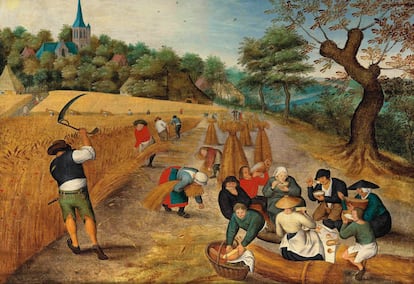 Óleo del siglo XVI titulado “Los cosechadores”, del pintor Pieter Bruegel el Viejo.