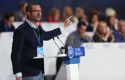 El vicesecretario Sectorial del Partido Popuar, Javier Maroto, en un momento de su intervención.