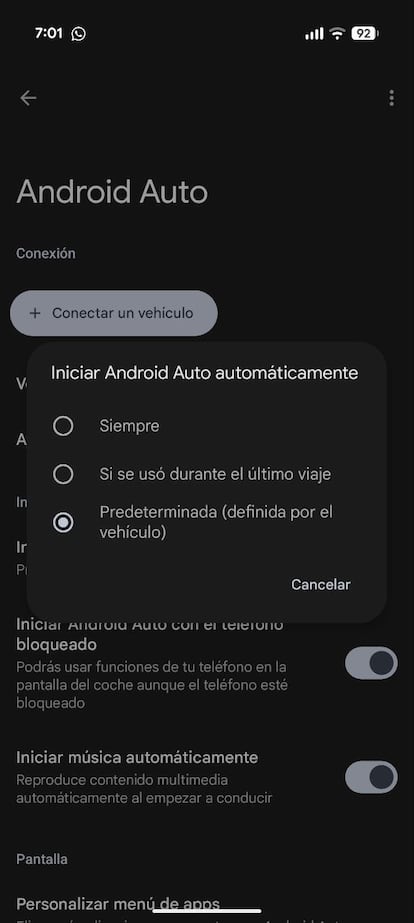 Inicio de Android Auto