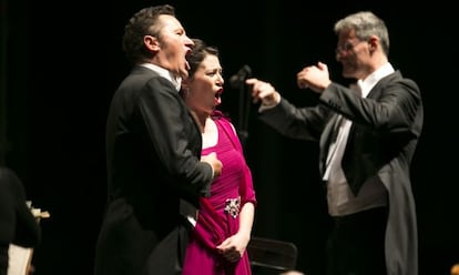Bezcala y Grimaldi, durante su actuación en Peralada.