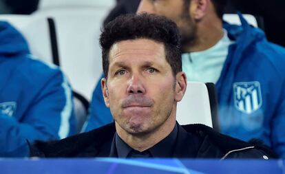 Simeone, durante el Juventus-Atlético.