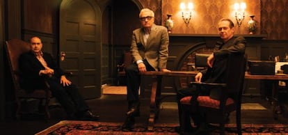 Terence Winter, Martin Scorsese y Steve Buscemi. Creador, productor y protagonista de 'Boardwalk Empire'.