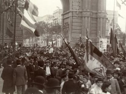 Fiesta homenaje a Solidaridad Catalana en 1906, en una fotografía de Frederic Ballell.