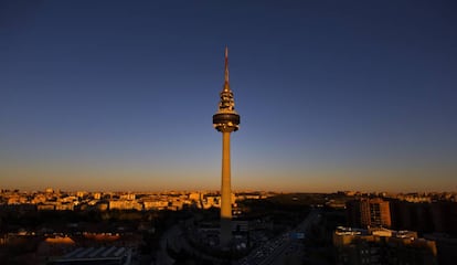 Torrespaña, la torre de comunicaciones de Televisión Española, en Madrid.