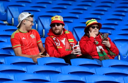 Aficionados de Gales en Cardiff.