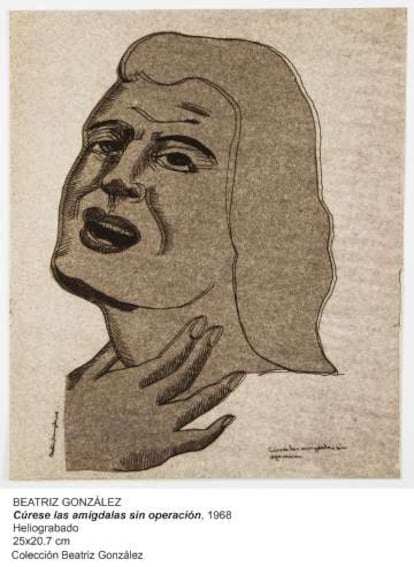 'Cúrese las amígdalas sin operación' (1968), de Beatriz González.
