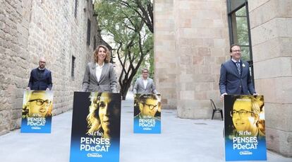 Foto de familia de los candidatos cabeza de lista del PDeCAT a las cuatro demarcaciones.