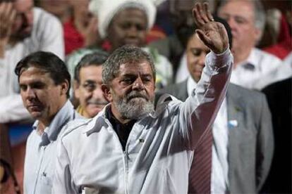 El presidente brasileño, Luiz Inácio Lula da Silva durante el mitín de cierre de campaña a las elecciones presidenciales en Sao Bernardo do Campo, cerca de Sao Paulo