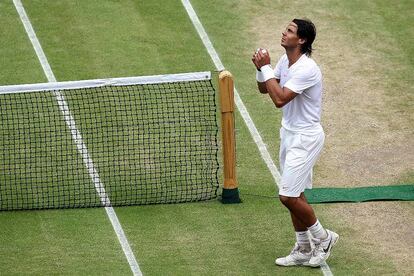 Rafa Nadal, en un momento del partido. El español lo tuvo más complicado durante el segundo set, en el que finalmente logró imponerse.