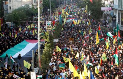 Manifestaci&oacute;n en defensa de Jerusal&eacute;n como capital palestina este lunes en Beirut. 