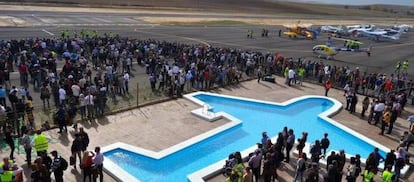 Aer&oacute;dromo de Los Oteros, del que el fallecido Rogelio Fern&aacute;ndez era copropietario, este octubre, cuando fue inaugurado.