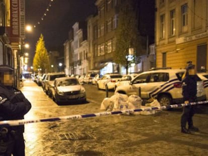 Operaci&oacute;n policial anoche en Bruselas.