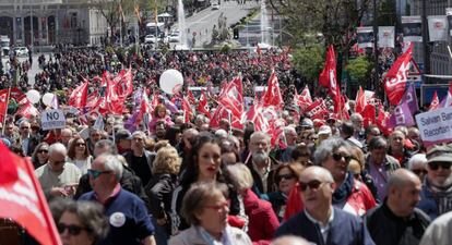 Miles de personas participan en la manifestación celebrada en Madrid.