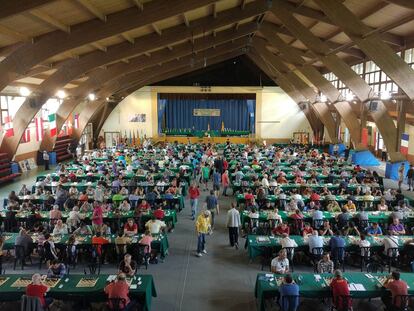 Vista general del polideportivo de Benasque (Huesca), dutante el torneo de 2019