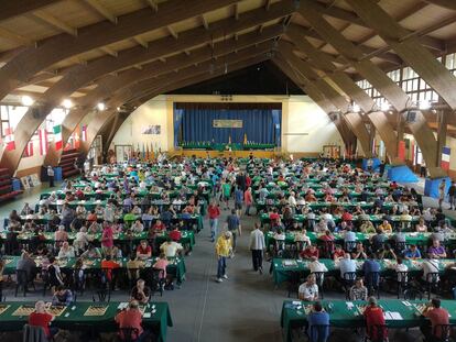 Vista general del polideportivo de Benasque (Huesca), dutante el torneo de 2019