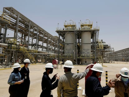 Una planta de gas natural de Aramco en Arabia Saudita, en junio de 2021.