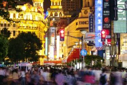Zona comercial de East Nanjing Road, en Shanghái.
