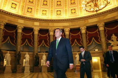 John Boehner, durante las &uacute;ltimas negociaciones en el Capitolio.