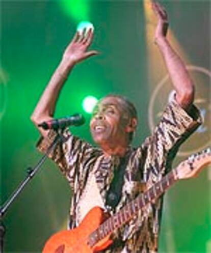Gilberto Gil, durante su actuación en el festival de jazz de Montreaux.
