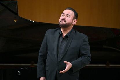 El tenor mexicano Javier Camarena durante su actuación en el Auditorio Nacional de Madrid. 