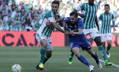 Sarabia, en su último partido con el Getafe, ante el Betis.