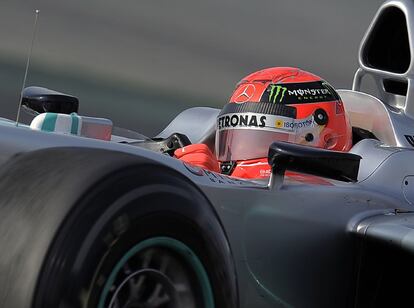 El piloto alemán Michael Schumacher en Barcelona.