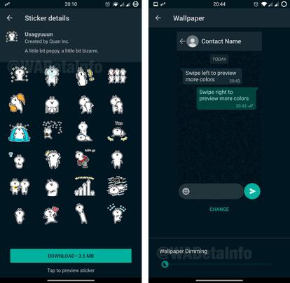 Stickers y fondos, entre las novedades de WhatsApp.