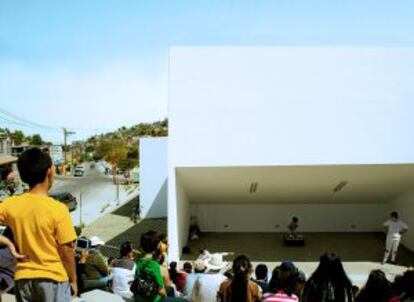 Biblioteca Casa de Ideas en Tijuana, M&eacute;xico, obra de CRO Studio (Adriana Cu&eacute;llar y Marcel S&aacute;nchez).