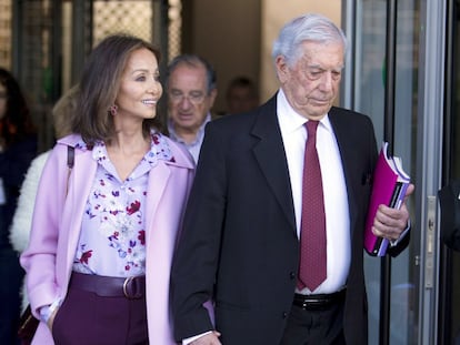 Isabel Preysler y Mario Vargas Llosa, en Madrid en 2019.