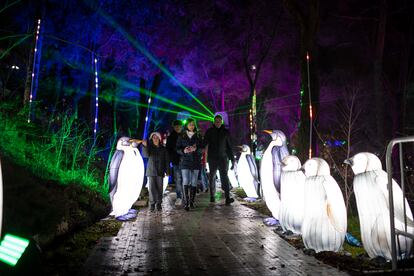 Asistentes en el primer día de apertura del parque de atracciones navideño Árticus en la Casa de Campo, el pasado 16 de diciembre.