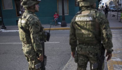 Militares en Matamoros, Tamaulipas. 