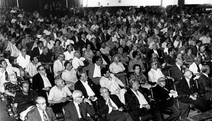 Míting de l'Assemblea de Catalunya, l'any 1976.