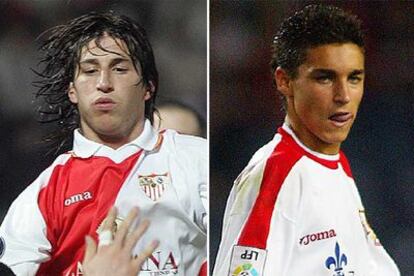 Sergio Ramos (a la izquierda) y Jesús Navas.