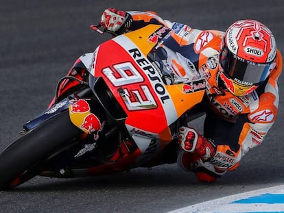 Marc Márquez de Repsol Honda en el GP de España que se disputa en el Circuito de Jerez-Ángel Nieto, cuarta prueba del Campeonato del Mundo de MotoGP