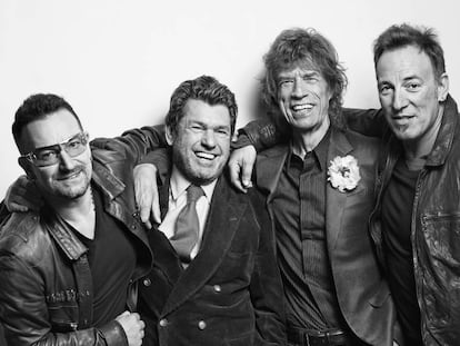 Bono, Jann Wenner, Mick Jagger y Bruce Springsteen, fotografiados por Mark Seliger en 2009.