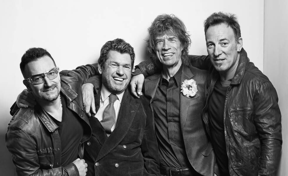 Bono, Jann Wenner (fundador de la revista 'Rolling Stone', Mick Jagger y Bruce Springsteen, fotografiados por Mark Seliger en 2009.