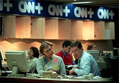 Imagen de la redacción de CNN +, el canal de noticias creado por Sogecable y Turner.