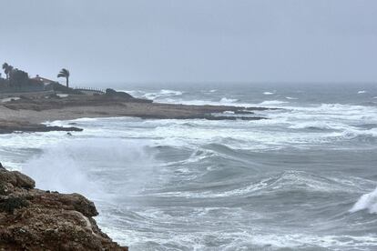 Imagen del temporal marítimo en la localidad de Denia (Alicante).