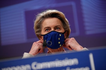La presidenta de la Comisión Europea, Ursula von der Leyen, el 24 de diciembre en Bruselas.