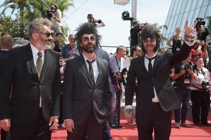 Actores disfrazados de zombies en el Festival de Cannes, antes de la visualización de la película 'Rodin'.