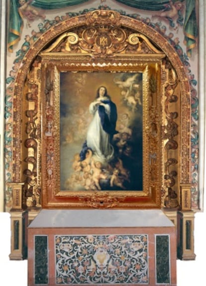 'Inmaculada', de Murillo, propiedad del Prado, en la iglesia de los Venerables.