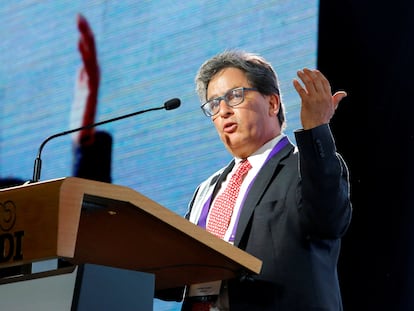 Alberto Carrasquilla Barrera durante una conferencia en Medellín, en 2019.
