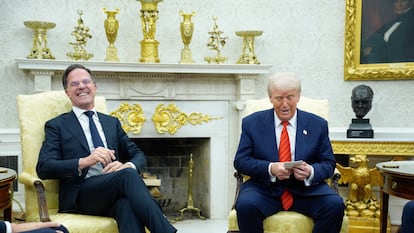 Mark Rutte y Donald Trump en una reunión previa en la Casa Blanca, el pasado 13 de marzo.