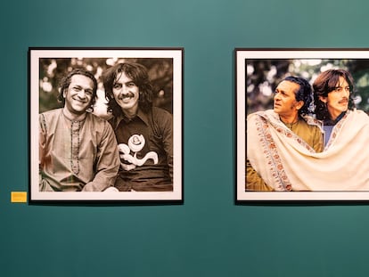 Dos fotografías de Shankar y Harrison en la exposición