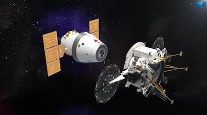 A re-creation of the two Chinese spacecraft that will put 'taikonauts' on the moon.