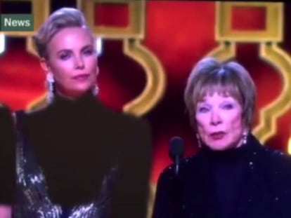 A imagem retocada de Charlize Theron ao lado de Shirley MacLaine.